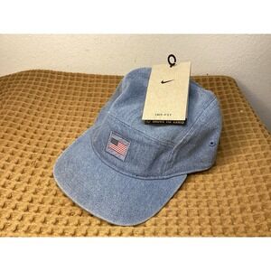 NEW Nike Unisex Size M/L Team USA Fly Dri-FIT Denim Cap Strapback Jean Hat